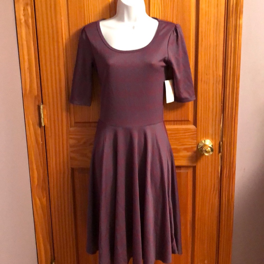 LuLaroe Red and Gray pattern Dress